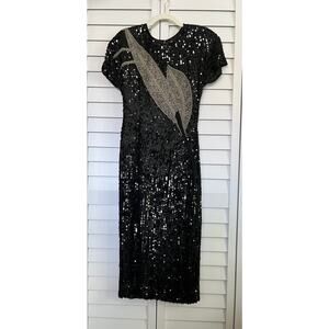 SHO MAX ORIGINALS SILK BEADED AND SEQUIN DRESS